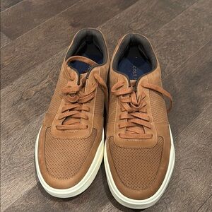 Cole Haan Brown and White Sneakers with Textured Leather